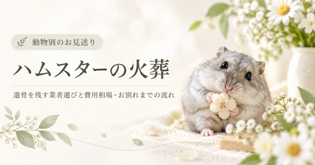 【ハムスターの火葬】遺骨を残す業者選びと費用相場・お別れまでの流れ