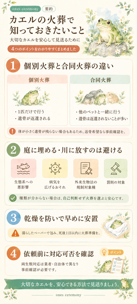カエルの火葬で知っておきたいこと